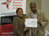 Gosego Madziba awarded for being the best outstanding Peer Educator